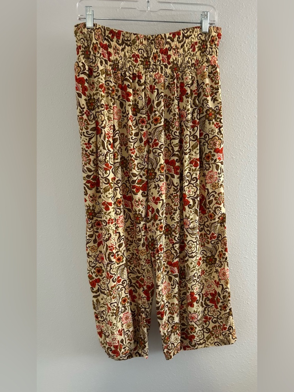 Floral Smocked Waist Pants